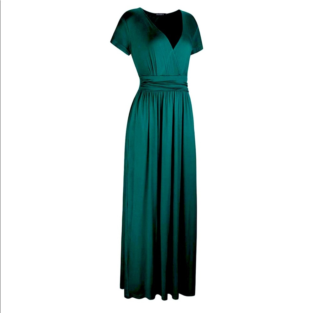Maxi Dress Short Sleeve - Dark Green